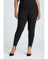 Eloquii Plus Suede Leggings With Stirrups