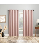 Sun Zero Aria Magnetic Closure Theater Grade 100% Blackout Back Tab Curtain Panel Pair