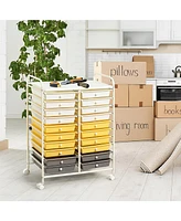Costway Drawer Rolling Storage Cart Tools Scrapbook Paper Office School Organizer