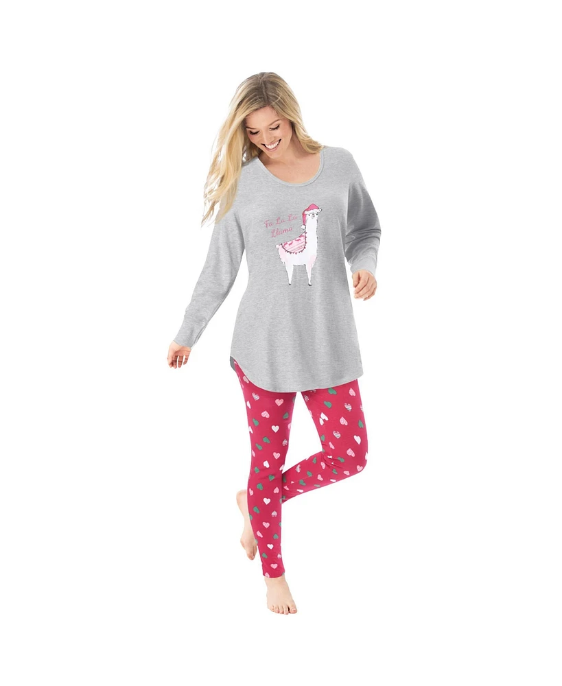 Dreams & Co. Women's Plus 2-Piece Pj Legging Set