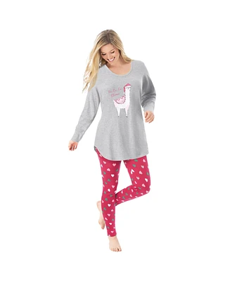 Dreams & Co. Plus 2-Piece Pj Legging Set