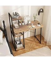 Gouun Compact Computer Desk Workstation with 4 Tier Shelves for Home and Office