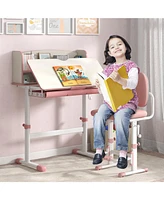 Gouun Height Adjustable Kids Study Desk with Tilt Desktop