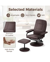 Gouun Swivel Lounge Chair Recliner with Ottoman