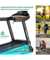 Gymax 3.75HP Folding Treadmill Running Jogging Machine w/ 15% Automatic Incline
