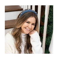 Classic Padded Headband - Denim Rhinestones