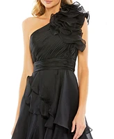 Mac Duggal Women's One Shoulder Ruffle Hi-Lo Gown