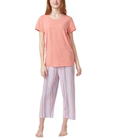 Hue Women's Solid Short-Sleeve Scoop-Neck Pajama T-Shirt
