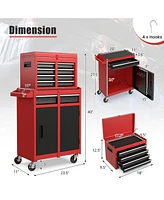 Gouun 2-in-1 Tool Chest and Cabinet with 5 Sliding Drawers