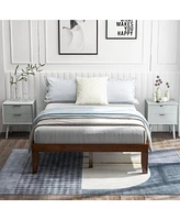 Gouun 14 Inch Full Size Wood Platform Bed Frame with Wood Slat Support