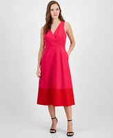 Anne Klein Women's Colorblocked Midi Dress