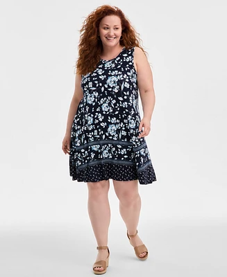 Style & Co Plus Printed Sleeveless Flip-Flop Dress