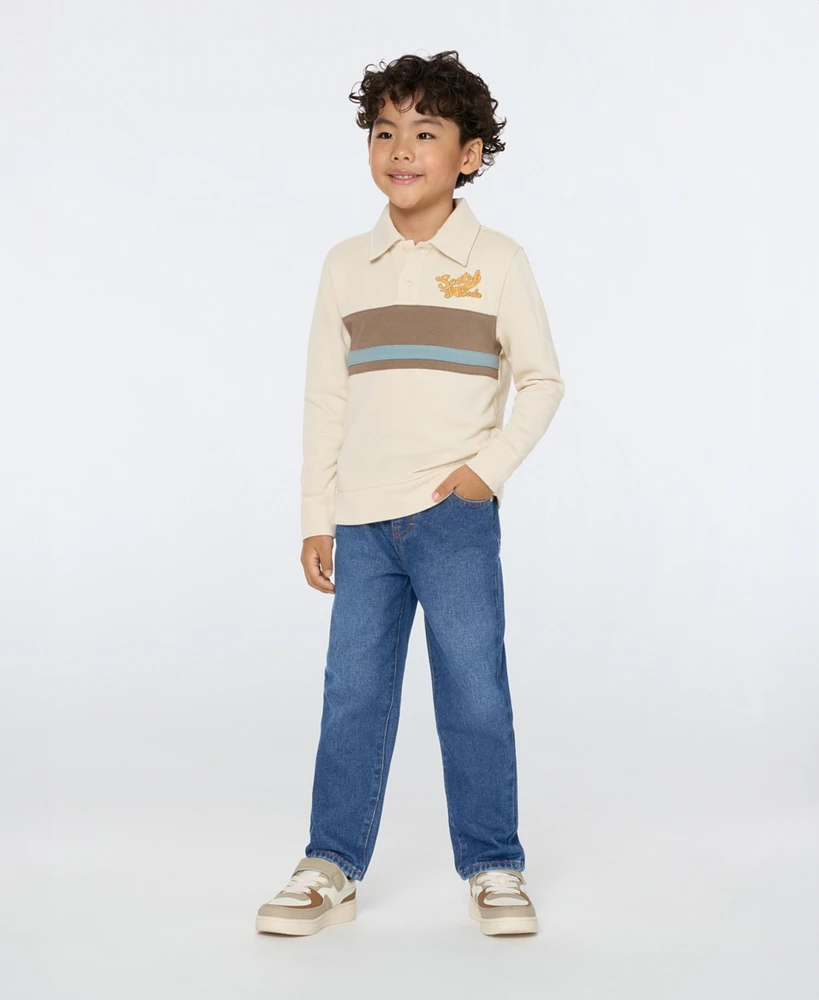 Scotch & Soda Big Boys Cotton French Terry Polo Denim Pant Set