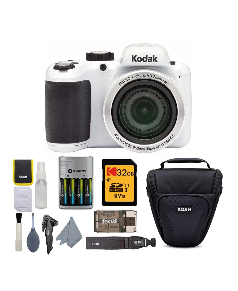 Kodak Pixpro AZ401 Astro Zoom Digital Camera (White) Bundle with Accessory