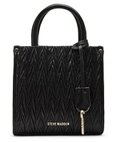 Steve Madden Natural Larry Matelasse Mini Box Tote Bag