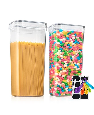 Sorbus 2 Pack Airtight (2.6L/88.4oz) Cereal Dispenser Container Set with Lids - Easy Pour, Stackable, Store Dry Food, Rice Pasta and more