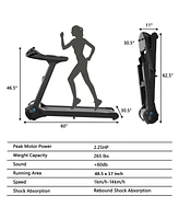 Gymax 2.25HP Electric Folding Fitness Treadmill w/App Heart Rate
