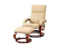 Slickblue Adjustable Faux Leather Electric Remote Massage Recliner Chair with Ottoman