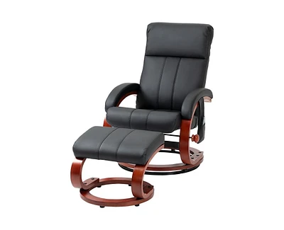 Slickblue Adjustable Faux Leather Electric Remote Massage Recliner Chair with Ottoman