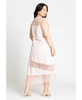 Eloquii Plus Mixed Lace Sleeveless Dress