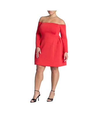 Eloquii Plus Off The Shoulder Structured Mini Dress