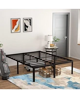 Slickblue Full Rounded Edge Corners Metal Bed Frame with Under-bed Storage Space