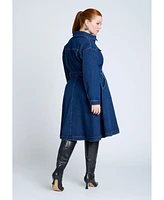 Eloquii Plus Denim Fit And Flare Shirt Dress