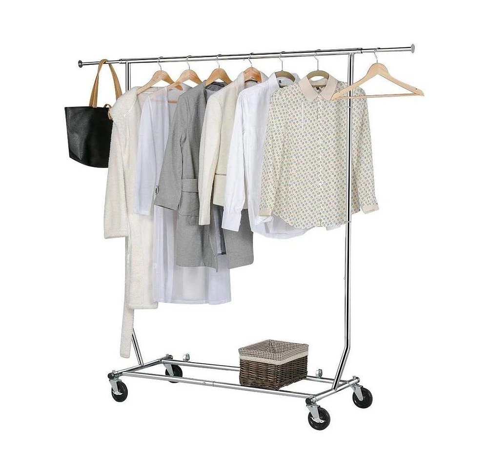 Slickblue Heavy Duty Clothing Garment Rack with Locking Swivel Wheels