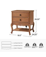 Hulala Home Penny Traditional Nightstand with Solid Wood Legs