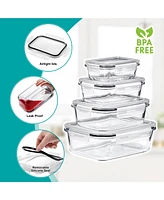 Sorbus 16-Piece Glass Food Storage Containers with Lids