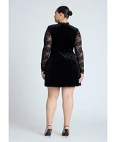 Eloquii Plus Velvet Mini Dress With Lace