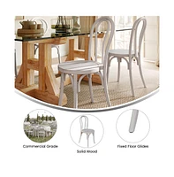 Merrick Lane Lowry Set Of 2 Thonet Style Stackable Solid Wood Dining Chairs