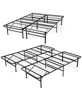 Gouun King Size Folding Steel Platform Bed Frame for Kids and Adults-King Size