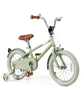 Costway 16" Kids Bike with Adjustable Saddle Handlebar Removable Training Wheels Handbrake