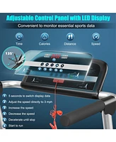 Gymax 2.25HP Folding Led Treadmill Electric Running Walking Machine w/ App Control Gym
