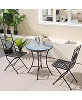 Gouun 3 Pieces Patio Bistro Set Outdoor Furniture Mosaic Table Chairs