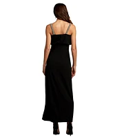 Tadashi Shoji Mora Pearl Strap Blouson Midi Dress