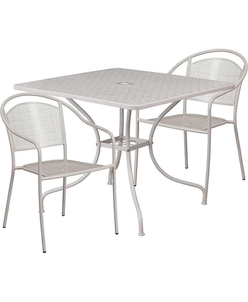 Slickblue 3-Piece Steel Metal Outdoor Patio Furniture Set with 2 Chairs and 1 Table