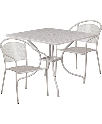 Slickblue 3-Piece Steel Metal Outdoor Patio Furniture Set with 2 Chairs and 1 Table