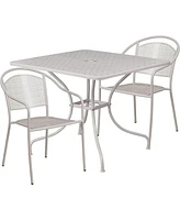 Slickblue 3-Piece Steel Metal Outdoor Patio Furniture Set with 2 Chairs and 1 Table