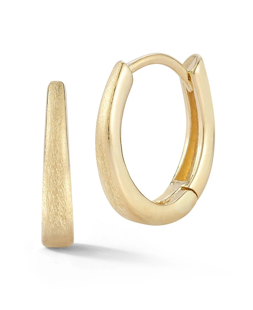 Rachel Zoe 14K Gold Satin Finish Oval Huggie Earrings