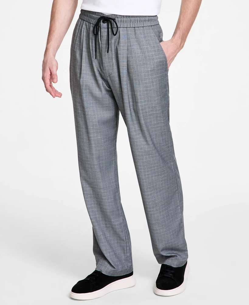 Hugo Boss Men's Plaid Straight-Fit Pull-On Trousers