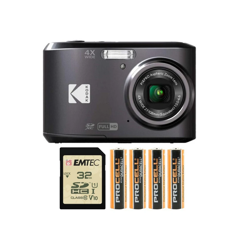 Kodak Pixpro FZ45 Friendly Zoom Digital Camera (Black) Memory Card and Batteries