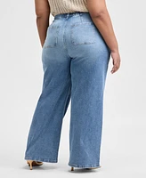 And Now This Trendy Plus Tie-Waist Wide-Leg Jeans, Exclusively at Macy's