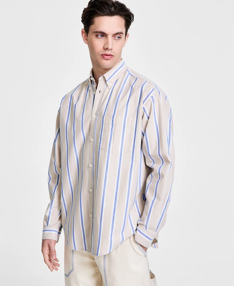 Hugo by Boss Men's Oversized-Fit Stripe Shirt