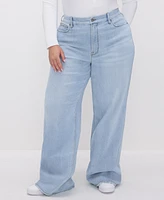 Good American Women's Skate High-Rise Wide-Leg Jeans