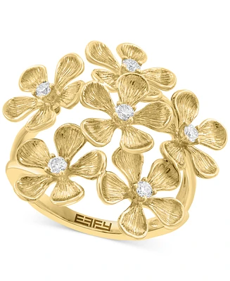 Effy Collection Diamond Floral Ring (1/5 ct. t.w.) in 14k Gold