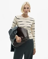 Mango Women's Round-Neck Striped Sweater