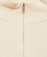 Mango Women's Zipper Detail Perkins-Neck Sweater