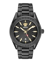 Versace Men's V-Code Ip Black Stainless Steel Bracelet Watch, 42mm